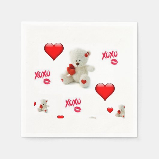 Serviette En Papier Papier de Saint Valentin serviettes (Devant)