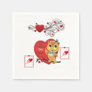 Serviette En Papier Papier de Saint Valentin serviettes