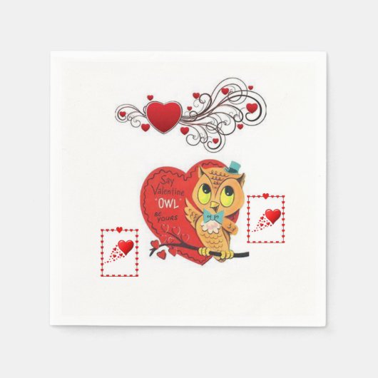 Serviette En Papier Papier de Saint Valentin serviettes (Devant)