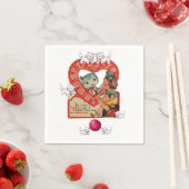 Serviette En Papier Papier de Saint Valentin serviettes (En situation)