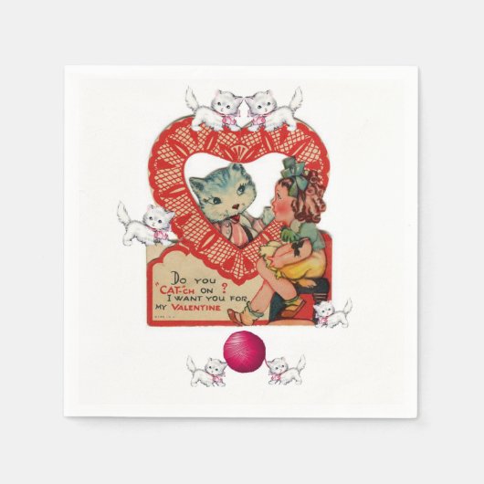 Serviette En Papier Papier de Saint Valentin serviettes (Devant)