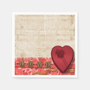 Serviette En Papier Papier de Saint Valentin serviettes