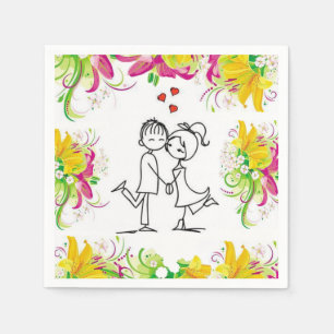 Serviette En Papier Papier de Saint Valentin serviettes