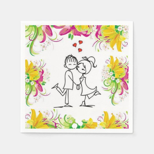 Serviette En Papier Papier de Saint Valentin serviettes (Devant)