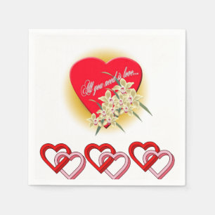 Serviette En Papier Papier de Saint Valentin serviettes