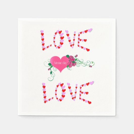 Serviette En Papier Papier de Saint Valentin serviettes (Devant)