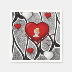 Serviette En Papier Papier de Saint Valentin serviettes, Ange