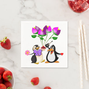 Serviette En Papier Papier de Saint Valentin serviettes, Coeurs de pin