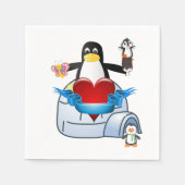 Serviette En Papier Papier de Saint Valentin serviettes, Coeurs de pin (Devant)