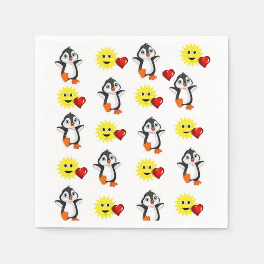 Serviette En Papier Papier de Saint Valentin serviettes, Coeurs de pin (Devant)