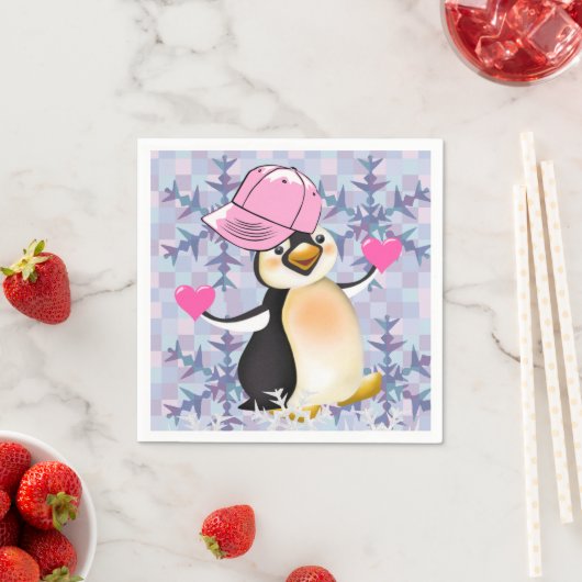 Serviette En Papier Papier de Saint Valentin serviettes, Coeurs de pin (En situation)