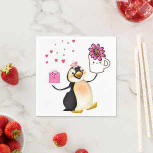 Serviette En Papier Papier de Saint Valentin serviettes, Coeurs de pin