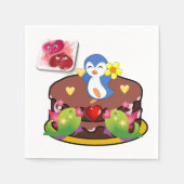 Serviette En Papier Papier de Saint Valentin serviettes, Coeurs de pin (Devant)