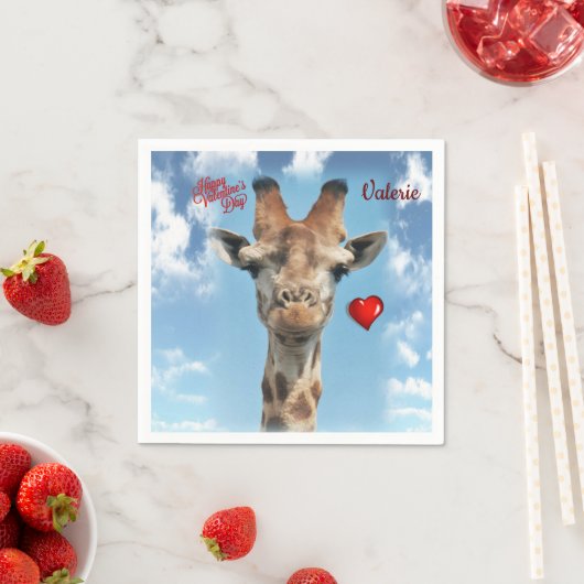 Serviette En Papier Papier de Saint Valentin serviettes Giraffe (En situation)