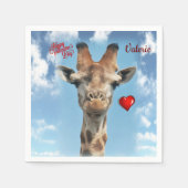 Serviette En Papier Papier de Saint Valentin serviettes Giraffe (Devant)