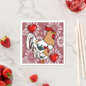Serviette En Papier Papier de Saint Valentin serviettes, poulet (En situation)