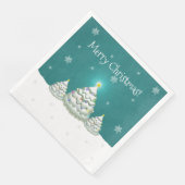 Serviette En Papier Papier de sapin de Noël turquoise neige Napkin (Coin)