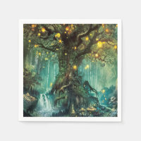 Papier de scène de nuit fée Napkin