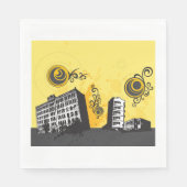 Serviette En Papier Papier de scène urbain serviettes (Devant)