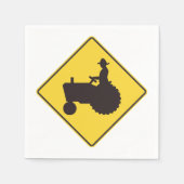 Serviette En Papier Papier de signalisation routier tracteur (Devant)