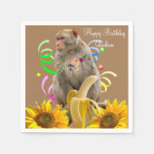 Serviette En Papier Papier de singe floral de tournesol (Devant)