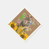 Serviette En Papier Papier de singe floral de tournesol (Coin)