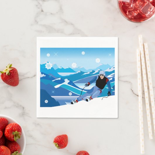 Serviette En Papier Papier de ski alpin (En situation)