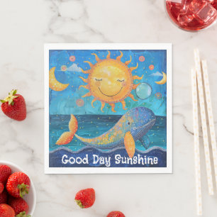Serviette En Papier Papier de soleil de bonne journée Napkin