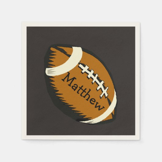 Serviette En Papier Papier de sport de football Brown (Devant)