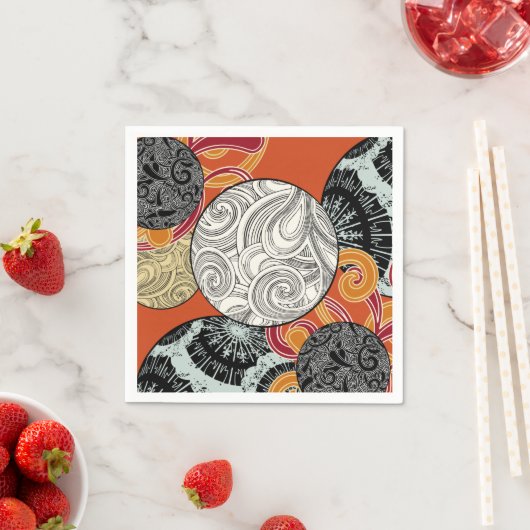 Serviette En Papier Papier de style japonais Napkin avec textures (En situation)