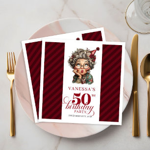 Serviette En Papier Papier de table pour fête d'anniversaire des 50 an