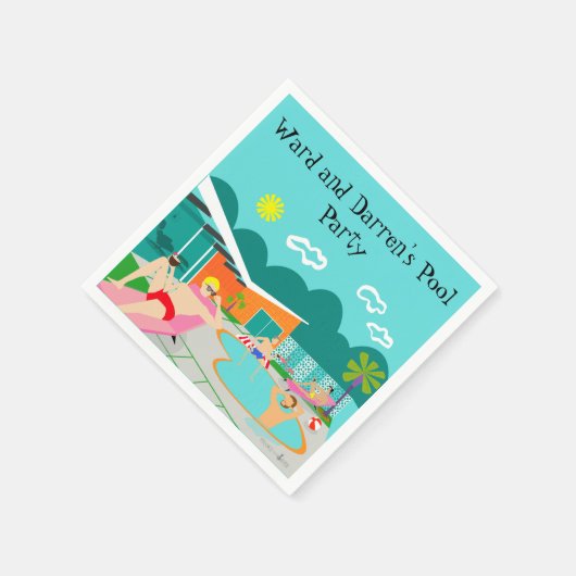 Serviette En Papier Papier de table Retro Gay Pool (Coin)