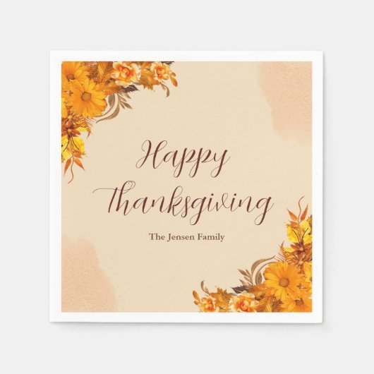 Serviette En Papier Papier de table Thanksgiving (Devant)
