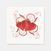 Serviette En Papier Papier de taille Cocktail Napkins-Valentine Coeurs (Devant)