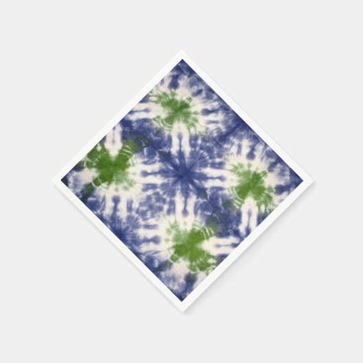 Serviette En Papier Papier de teinture à carreaux bleu et vert (Coin)