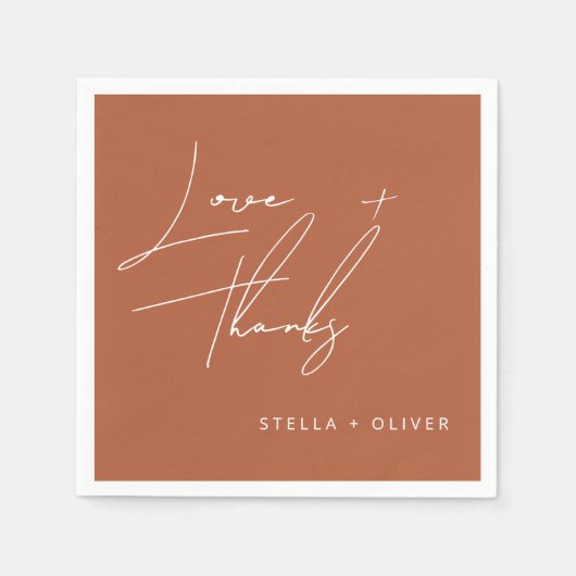 Serviette En Papier Papier de terracotta rustique moderne avec écritur (Devant)