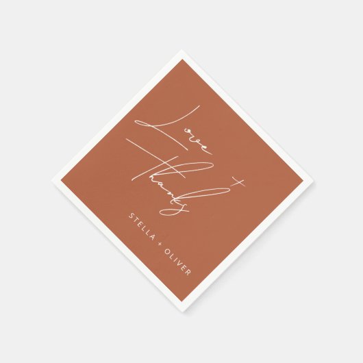 Serviette En Papier Papier de terracotta rustique moderne avec écritur (Coin)