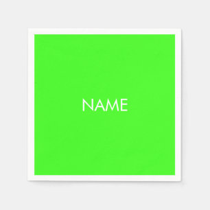 Serviette En Papier Papier de texte vert néon moderne