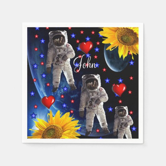 Serviette En Papier Papier de tournesol Astronaut (Devant)