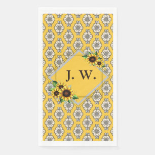 Serviette En Papier Papier de tournesol monogramme Napkin