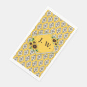 Serviette En Papier Papier de tournesol monogramme Napkin (Coin)