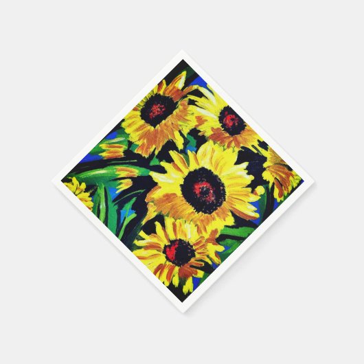 Serviette En Papier Papier de tournesol peint sur mesure (Coin)