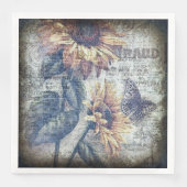 Serviette En Papier Papier de tournesol rustique découpage du journal (Devant)