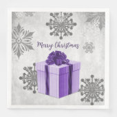 Serviette En Papier Papier de vacances de Noël violet Napkin (Devant)