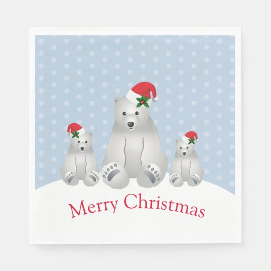 Serviette En Papier Papier de vacances Napkins Ours polaires (Devant)