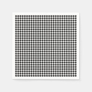 Serviette En Papier Papier de vacances noir et blanc Houndstooth