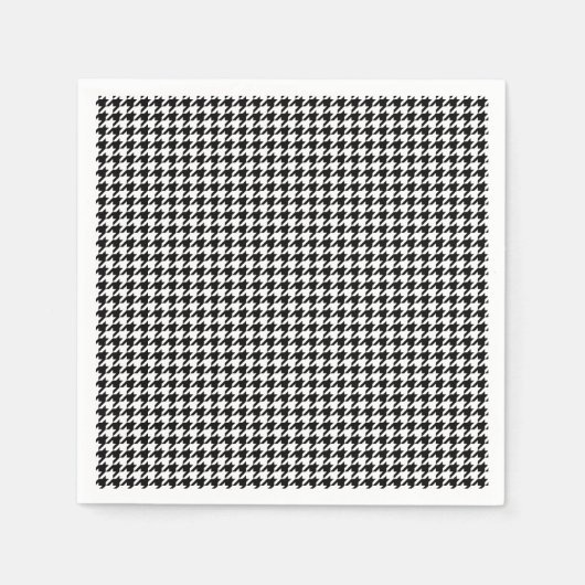 Serviette En Papier Papier de vacances noir et blanc Houndstooth (Devant)