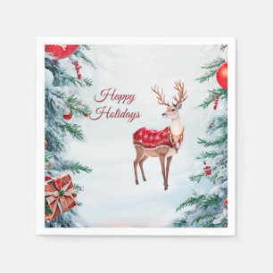 Serviette En Papier Papier de vacances Reindeer Napkin