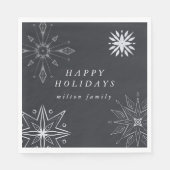 Serviette En Papier Papier de vacances Silver Snowflake Naples (Devant)