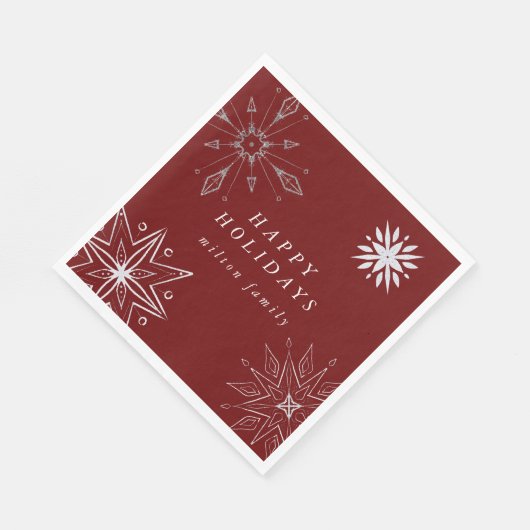 Serviette En Papier Papier de vacances Silver Snowflake Naples (Coin)
